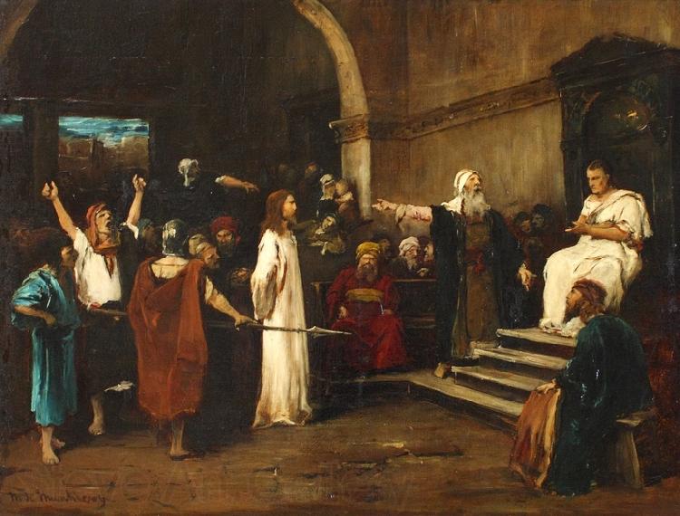 Mihaly Munkacsy Le Christ devant Pilate Norge oil painting art